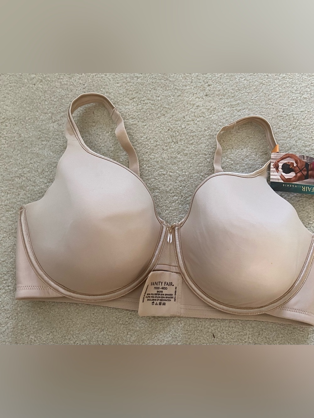 Vanity Fair Women's Smooth Nude Full Coverage T-Shirt Bra size 40DD new with tag